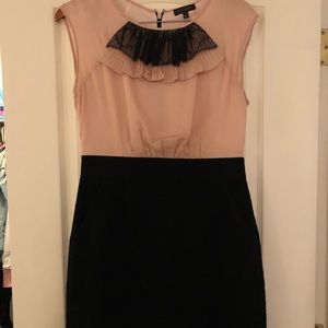 Blush and Black Wool Dress Size 8